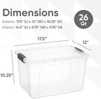 Superio 26.5 Quart Clear Plastic Storage Boxes with Lids, Stackable Organizer Containers, BPA-Free Storage Bins for Home, Office, School & Dorm, 10 Pack - Image 2