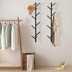 GAWAMAY Vertical Coat Rack Wall Mount Set of 2, Black Modern Metal Coat Hanging Cowboy Hat Rack for Wall, Mounted Coat Hooks Organizer for Entryway (H-33.4") (Black) - Image 3