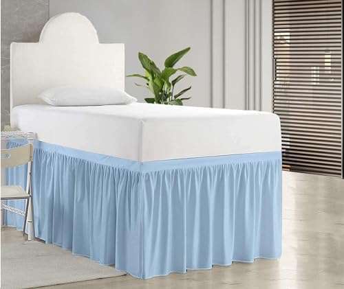 Dorm Bed Skirt, Twin XL, 36" Drop, Light Blue by PeaceSleepBedding