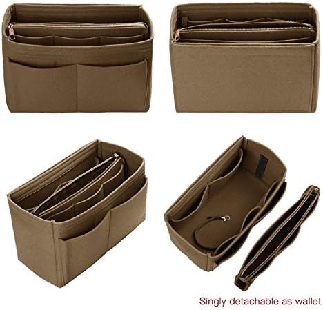 ZTUJO Purse Organizer Insert, Felt Bag Organizer with Metal Zipper, Handbag & Tote Shaper, For Speedy Neverfull Tote, 7 Sizes - Image 3