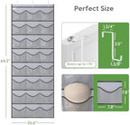 Baseball Hat Rack, 24 Pocket Over-The-Door Hat Organizer with Clear Deep Pockets to Display Baseball Caps Collection, Complete with 3 Over Door Hooks (Grey, 24 Pockets) - Image 2