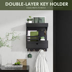 Rebee Vision Key Holder Wall Mount with 6 Key Hooks for Home Decor, Black - Image 3