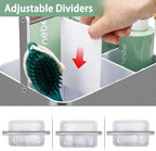 BYUNER Plastic Shower Caddy Dorm - Portable Bathroom Caddy Organizer with Handle and Divider for College Dorm & Shared Bathroom, Hard Shower Tote for Toiletry, Brushed Nickel White - Image 4