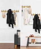 Optish Coat Rack Wall Mount, 16.5 Inches Wood Coat Hooks Wall Mount, Wall Coat Rack with 5 Hooks, Hat Rack Wall Hooks for Hanging Coat, Bag, Towel (1Pack, Natural) - Image 5