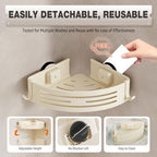 Conworld Corner Shower Caddy Suction Cups, No-Drilling Corner Shower Shelf - Image 6