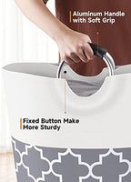 Large Laundry Basket 82L Tall Collapsible Hamper with Handles for Dorm Grey - Image 4