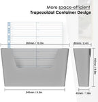 YOHOM Adhesive File Holder Plastic Document Folder Door No Drilling Mount Mail Magazine Organizer A4 Filing Envelopes Folder, Office Wall Mount Single Pocket(GREY, 2 PCS) - Image 2