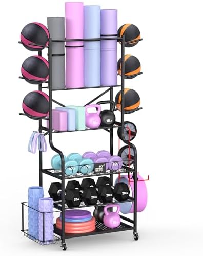 Mythinglogic Home Gym Rack for Dumbbells, Yoga Mats and Workout Equipment by Mythinglogic