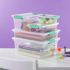 Sterilite Clip Box, Stackable Clear Plastic Bins- Small, 18-Pack - Image 6