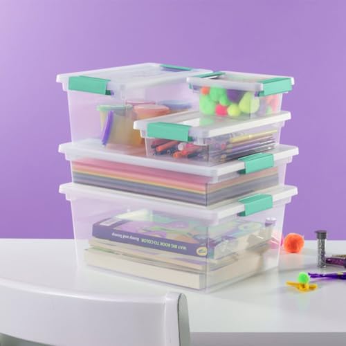 Sterilite Clip Box, Stackable Clear Plastic Bins- Small, 18-Pack - Image 6