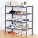 Smiry Bamboo Shoe Rack, 14 Vertical Slats, 4 Tier - 26.8" Wide, Grey by Smiry