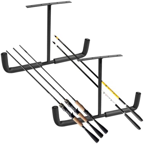 Heavy Duty Ceiling Garage Hooks, Overhead Garage Storage Rack, Wall Mounted Utility Hanger for Wood, Tools, Bicycle, Fishing Rod - Image 4
