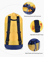 Dalykate Backpack Laundry Bag, Laundry Backpack with Shoulder Straps and Mesh Pocket Durable Nylon Clothes Hamper Bag with Drawstring Closure for College, Travel, Laundromat, Apartment - Image 3