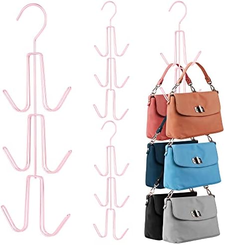 ZEDODIER 4 Pack Purse Hanger, Purse Organizer for Closet, Holds 24 Bags by ZEDODIER