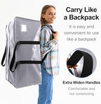 6 Pack Heavy Duty Extra Large Moving Bags W/Backpack Straps - Strong Handles & Zippers, Storage Totes For Space Saving, Fold Flat, Alternative to Box and Bin (40 gal, Silver) - Image 4