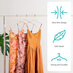 Sishynio Velvet Hangers 50 Pack, Non-Slip Slim Felt Clothes Hangers Beige | Space-Saving Closet Organization; Flocked Surface; 360° Swivel Hooks; For Shirts, Coats, Dresses, Blouses - Image 4