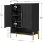 HOOBRO Shoe Cabinet, 5-Tier Shoe Storage Organizer with Doors, Wooden Shoe Cabinet Storage for Entryway, Freestanding Shoe Rack Cabinet with 3 Adjustable Shelves for Hallway, Gold and Black DB41SC01 - Image 3