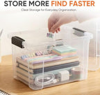 Superio 4.75 Quart Clear Plastic Storage Boxes with Lids, Stackable Organizer Containers, BPA-Free Storage Bins for Home, Office, School & Dorm, 4 Pack - Image 2