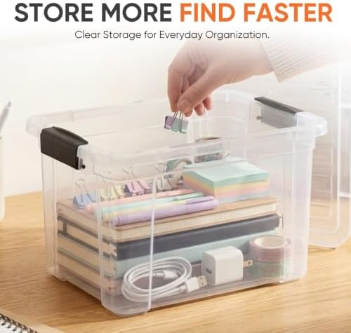 Superio 4.75 Quart Clear Plastic Storage Boxes with Lids, Stackable Organizer Containers, BPA-Free Storage Bins for Home, Office, School & Dorm, 10 Pack - Image 2