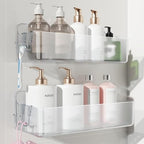 Nieifi Adhesive Shower Shelves, Clear, 2 Pieces by Nieifi