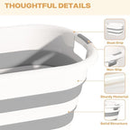 OOAMBB 43L(11.5Gallon) Collapsible Laundry Basket Plastic (Grey, 1 Pack) - Image 5