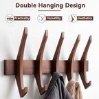 Marsui 21'' Wooden Coat Rack Wall Mounted with 5 Hooks - Image 2