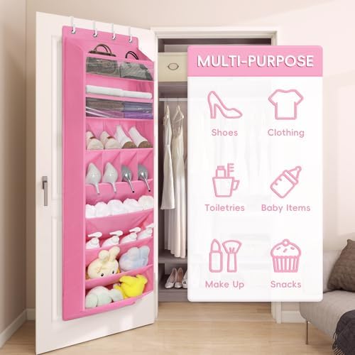 1 Pack 8 Shelves Over The Door Shoe Organizer, 68" Exlarge Deep Pockets - Image 6