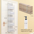 Fixwal 5-Shelf Over The Door Hanging Pantry Organizer, Room Organizer with Clear Plastic Pockets, 25lb Ultra Sturdy & Large Capacity for Closet, Bedroom, Nursery, Bathroom and Sundries - Image 2