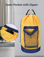 Dalykate Backpack Laundry Bag, Laundry Backpack with Shoulder Straps and Mesh Pocket Durable Nylon Clothes Hamper Bag with Drawstring Closure for College, Travel, Laundromat, Apartment - Image 4