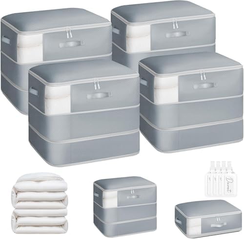 DIMJ Comforter Storage Bag - 110L Large Capacity Ultra Space Saving Self Compression Organize for Duvet, Pillow, Bedding, Blanket Sheet Storage Organizer Nylon Compression Bag for Storage by DiMJ