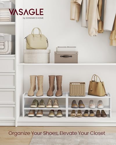 VASAGLE 2-Tier Shoe Rack for Closet, Stackable Shoe Organizer Shelf - Image 2