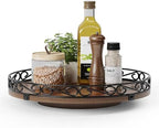 12" Lazy Susan Turntable Organizer for Table Top, Wood Lazy Susan Cabinet by Yoobure