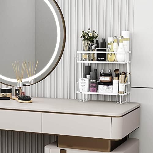 Godboat 2-Tier Over Toilet Storage Shelf, Wall-Mount with 2 Hook/Paper Rack - Image 6