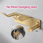 Hair Dryer Holder, HairDryer Holder Wall Mounted, Self Adhesive Blow Dryer Holder, Stainless Steel Hair Dryer Holder, Hairdryer Holder for Bathroom Gold BANJEKT - Image 4
