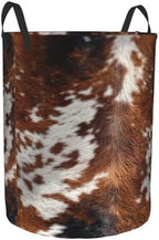 Cow Fur Laundry Basket Storage Bin Foldable Laundry Hamper Clothes Storage Bucket Organizer 19.6x15.7 Inch For Laundry Room/Bedroom/Bathroom - Image 2