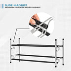 Free Standing Shoe Rack for Entryway, Sturdy 2-Tier Shoe Storage Shelf, Easy to Assemble Black Shoe Rack for Closet & Front Door Entrance, Shoe Organizer, Perfect Shoe Storage Organizer - Pack of 2 - Image 6