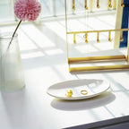 HANKOR Ceramic Key Bowl for Entryway Table, 7 x 4 Key Dish Tray Catch All Bowl, Small Decorative Bowl for Key Jewelry Ring, White - Image 3