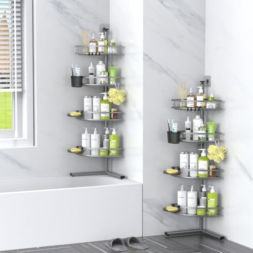 Standing Corner Shower Caddy - Rustproof Bathroom Shower Stand Shelf - Image 7