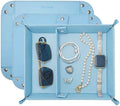 UnionBasic Medium Jewelry Tray for Rings Watches Earrings, Entryway Catchall Caddy for Coins Keys Change, Nightstand Bedside Valet Holder, Trays for Electronic Gadgets, Blue Plus by UnionBasic