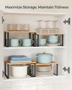 SONGMICS Cabinet Organizer Shelf, Set of 4 Spice Rack, Kitchen Storage - Image 3