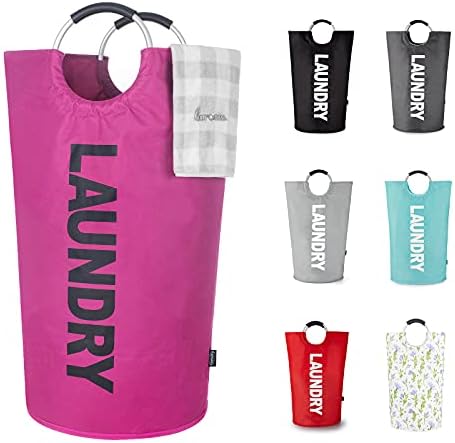 Caroeas 95L Pro Large Laundry Basket (13 Colors), Waterproof Laundry Hamper, Laundry Bag with Padded Handles, Clothes Hamper Stands Up Well, Collapsible Laundry Basket Easy Storage(Purple) by Caroeas