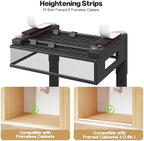 2 Packs 17IN Depth Under Sink Organizer, 2-Tier Pull Out Cabinet Organizer With Smooth Circular Rail, Large Capacity Metal Mesh Sliding Drawers For Bathroom& Kitchen Storage,Height Adjustable –Black - Image 4