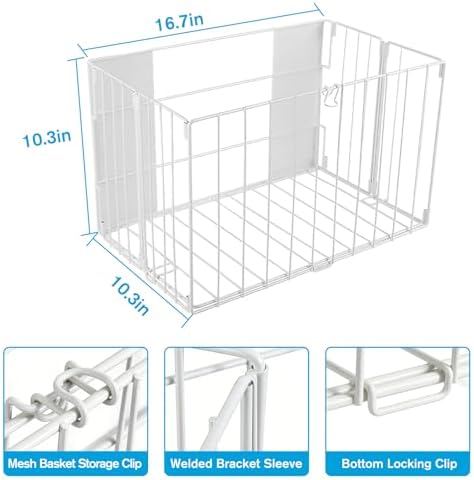 Magnetic Collapsible Laundry Basket, Foldable Metal Laundry Hamper for Washing Machine Side, Space Saving Pop Up Hamper, Laundry Room Organization and Storage (White) - Image 4