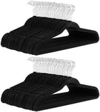 Amazon Basics Slim Velvet Non-Slip Space Saving Suit Clothes Hangers, Closet Organizer, Black/Silver, 100-Pack by AmazonBasics