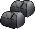 2 Pack Collapsible Laundry Baskets, 90L Large Foldable Laundry Basket, Durable Mesh Pop Up Hampers for Laundry, Dirty Clothes Laundry Hamper for Bedroom, Bathroom, Dorm, Laundry Room, Travel Black by Bemkoo