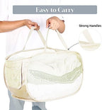 Durable Collapsible Laundry Baskets, Mesh Pop Up Laundry Hamper with Side Pocket, Foldable Clothes Storage Hamper with Reinforced Carry Handles for Laundry, Bathroom, Kids Room, Dorm or Travel Beige - Image 5