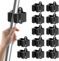 3-H Broom Holder Wall Mount 12 Pack, Stainless Steel Mop Hanger with Screws by 3-H