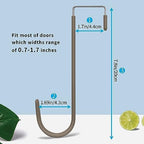 FYY Over the Door Hooks, Single-Hanger 4 Pack, Fits Doors 1.6" Brown - Image 2
