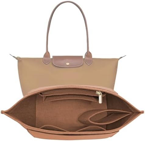 LOUKAYCCI Felt Purse Organizer Insert for Longchamp Le Pliage S Handbag Insert (Small, EarthColor by LOUKAYCCIPREMIUMBRAND
