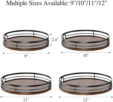 LAMU 9'' Lazy Susan Turntable Organizer for Cabinet, Round Wood Lazy Susan for Table Top, Kitchen, Countertop, Pantry, Spice, Bathroom Vanity, Coffee, Farmhouse Decor - Image 6